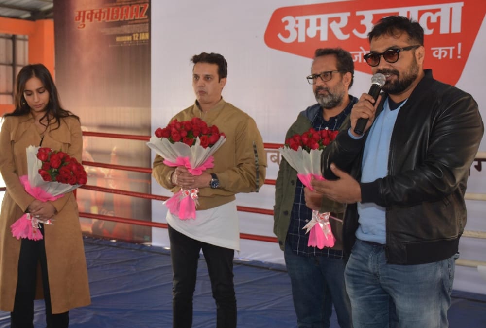  jimmy shergil with mukkebaz team in lucknow.