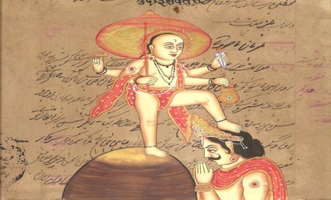 statue of lord vishnu vamana avatar found in hill