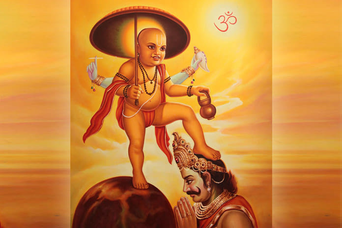 statue of lord vishnu vamana avatar found in hill