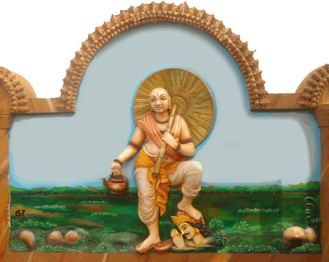 statue of lord vishnu vamana avatar found in hill
