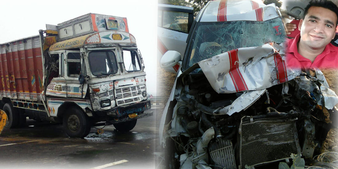 car collides with truck on expressway, two die