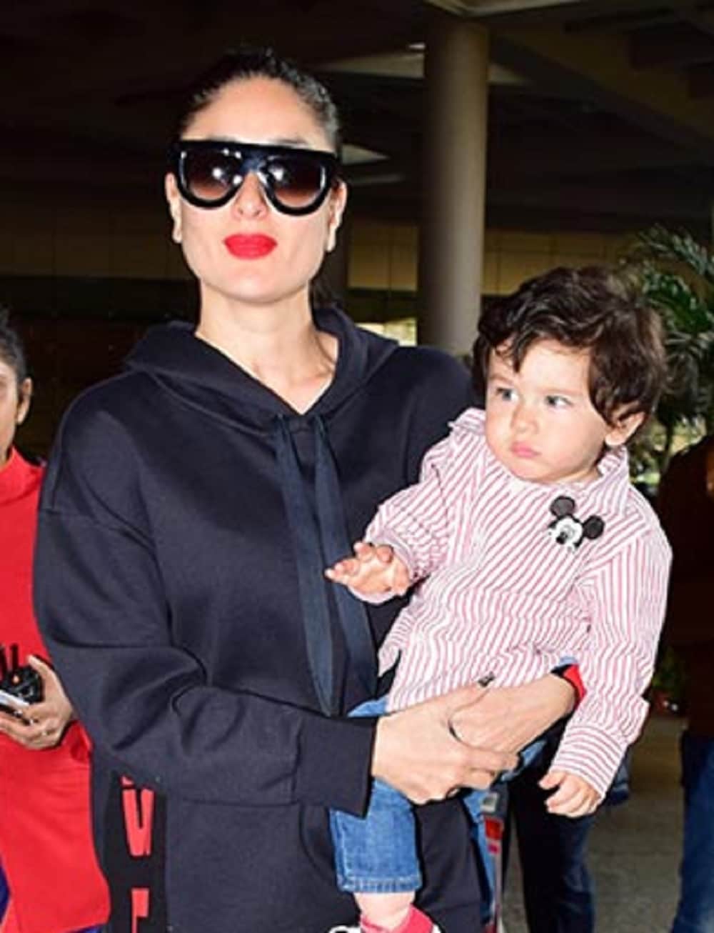 pataudi prince Taimur looks sad as he returned with mummy kareena kapoor from his swiss vacations