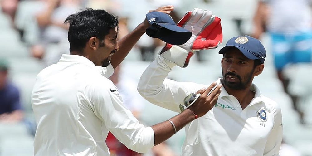 Wriddhiman Saha becomes the first Indian wicket-keeper to take nine catches in a Test match