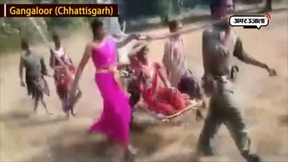 TWO FEMALES INJURED IN NAXAL IED BLAST IN BIJAPUR TAKEN TO HOSPITAL ON PALANQUINS