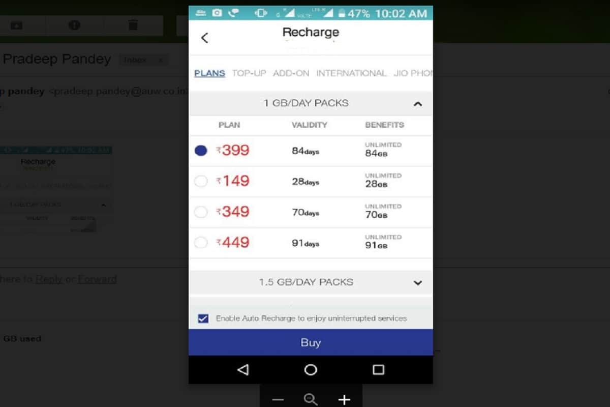 Jio Users can still recharge their prepaid number with old tariff plans, know how