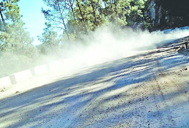    national highway authority, parwanoo shimla four lane, dust on shimla kalka road