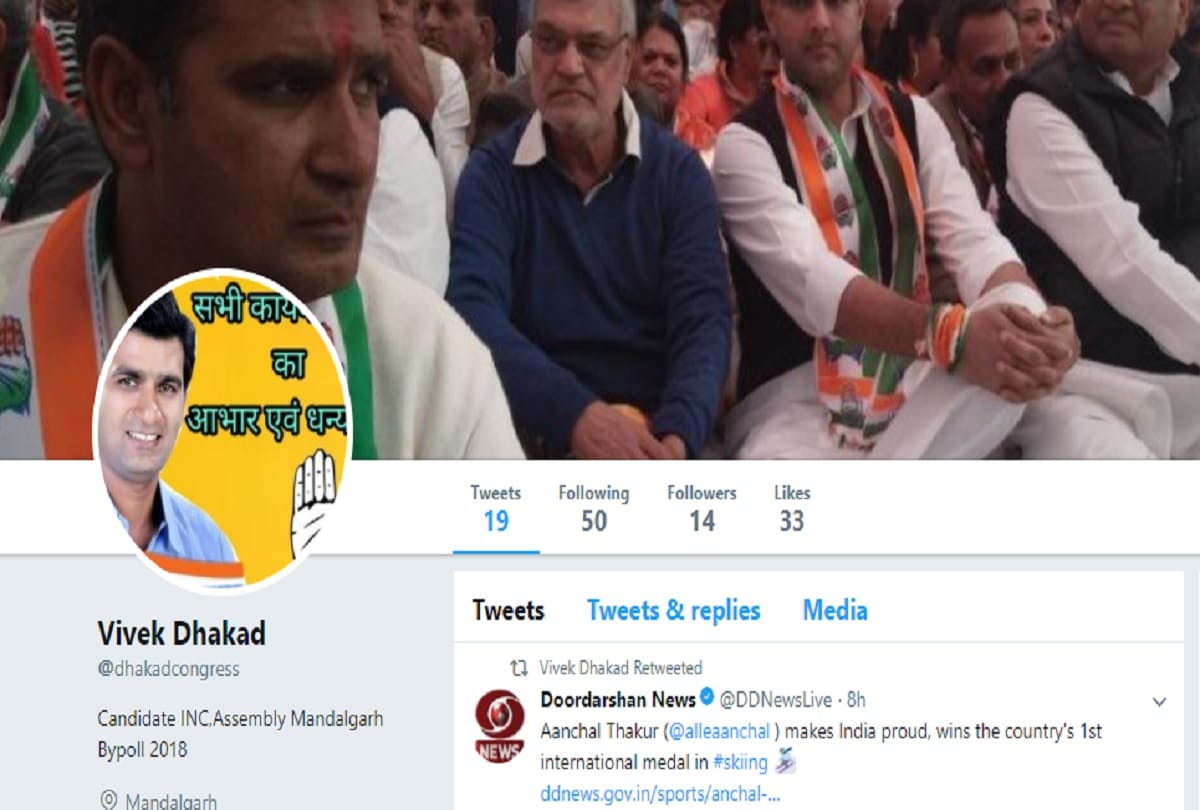 Rajasthan bypoll : how many followers at twitter account of candidate