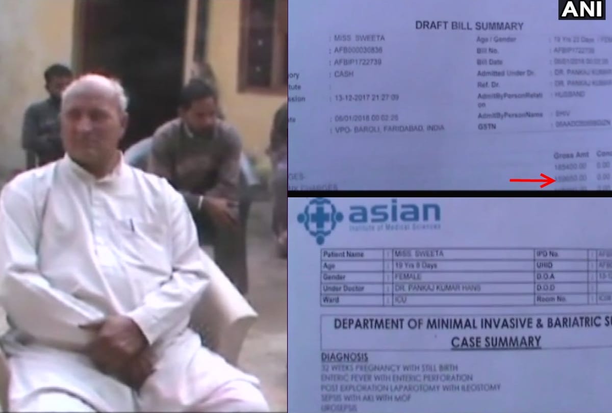 asian hospital of faridabad charged 18 lakh of bill for pregnant woman treatment who died there