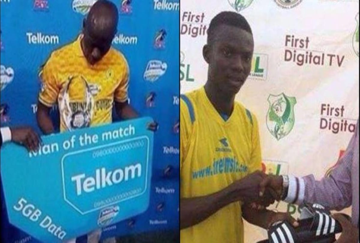 South African footballer receives 5GB of data prize as man of the match