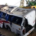 in Karnataka eight dies and many injured after a bus falls in pond 