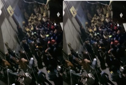 tension arises during rss path sanchalan stone pelted by anti social elements 