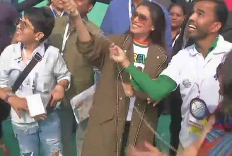 rani mukerji celebrate makar sankranti in ahmedabad by flying kites