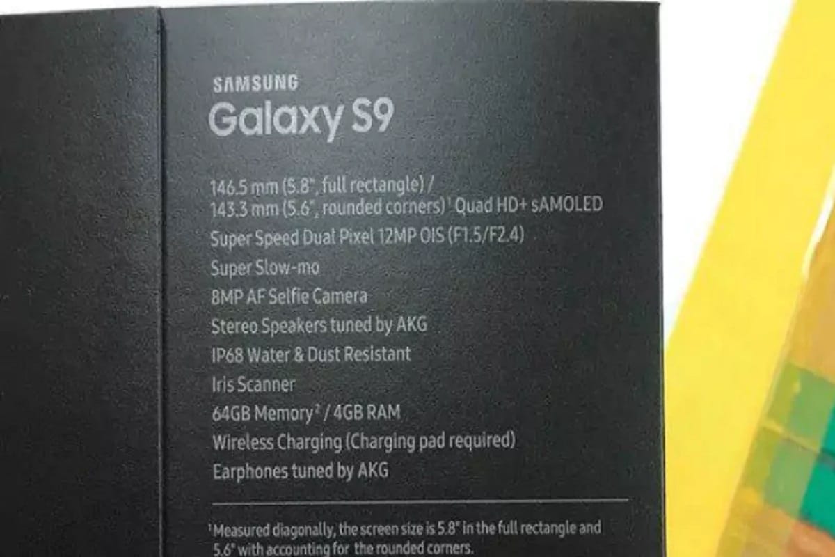 Samsung Glaxy S9 Specifications and Features Leaked via Retail Box