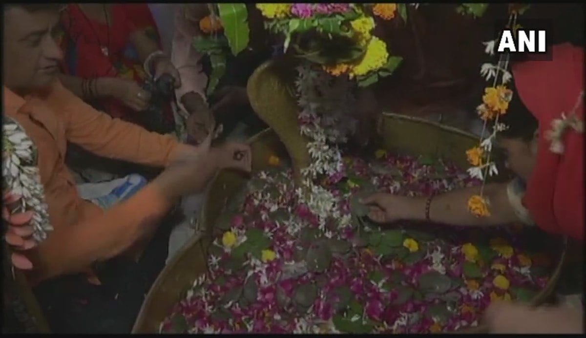 devotees in Surat Ramnath Shiv Ghela temple offer crabs to Lord Shiva