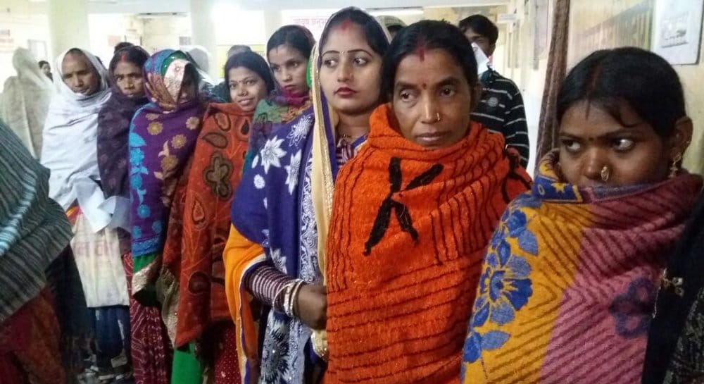 The rush crowd of patients suffering from cold