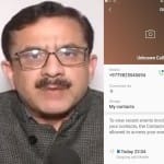 वसीम रिजवी, इनसेट में रिसीव कॉल का स्क्रीनशॉट।