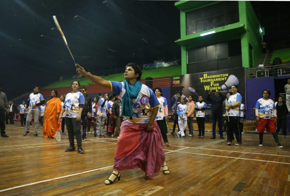 minister Swati Singh played badminton in kd singh babu stadium