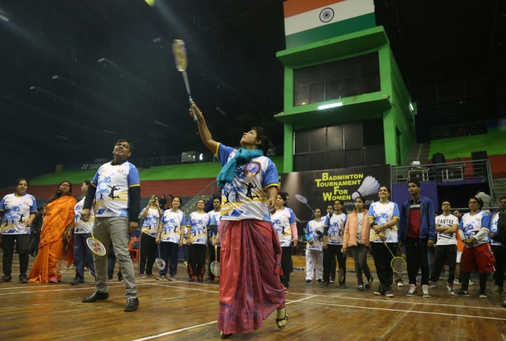 minister Swati Singh played badminton in kd singh babu stadium