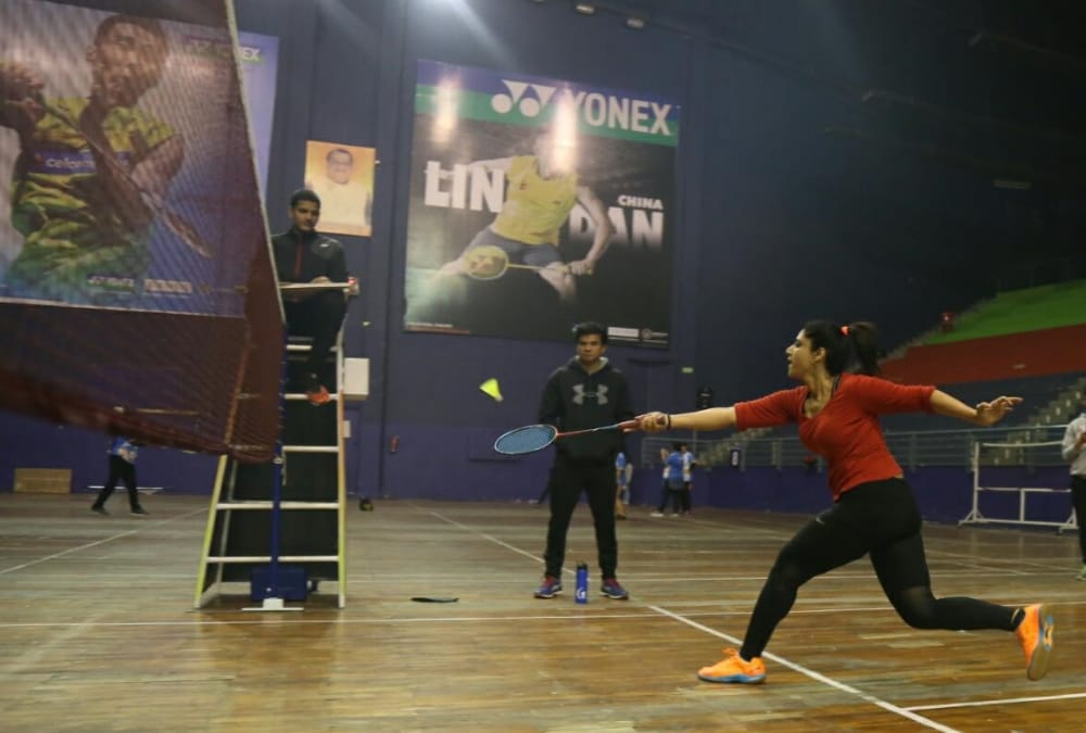 minister Swati Singh played badminton in kd singh babu stadium