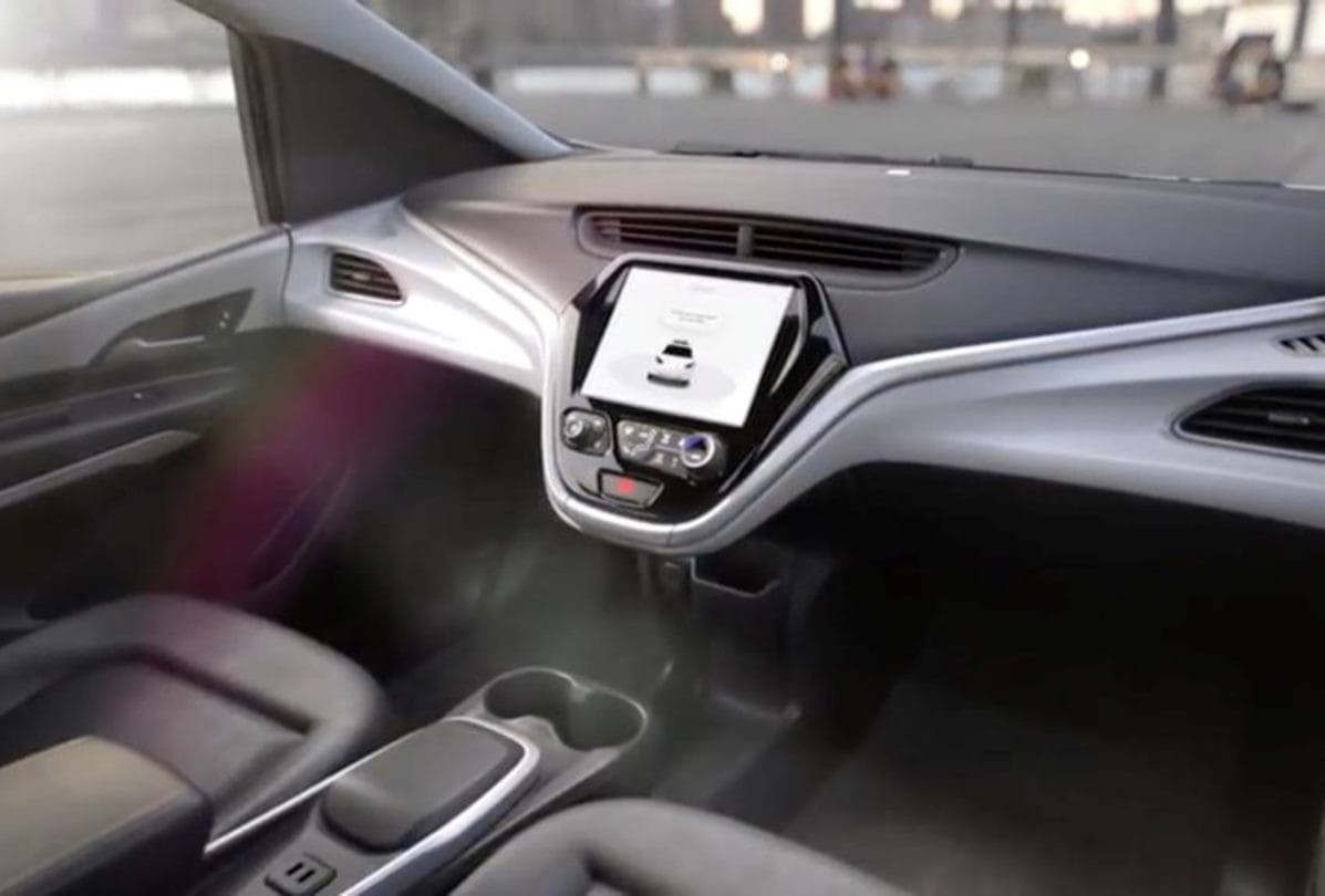 General Motors showcased Cruise AV, a car without a steering wheel or brake pedal
