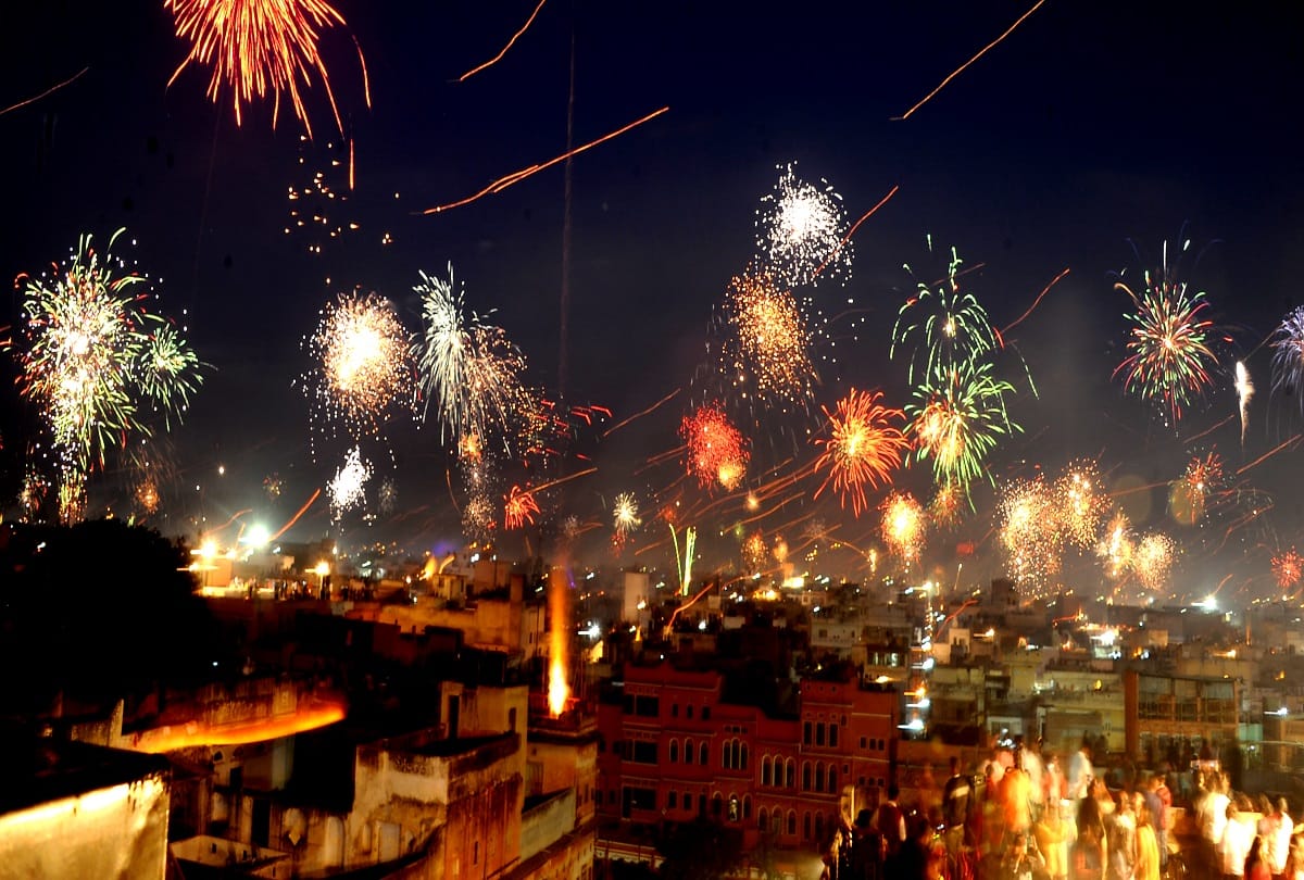 Makar sankranti celebrated as a diwali celebration in jaipur rajasthan