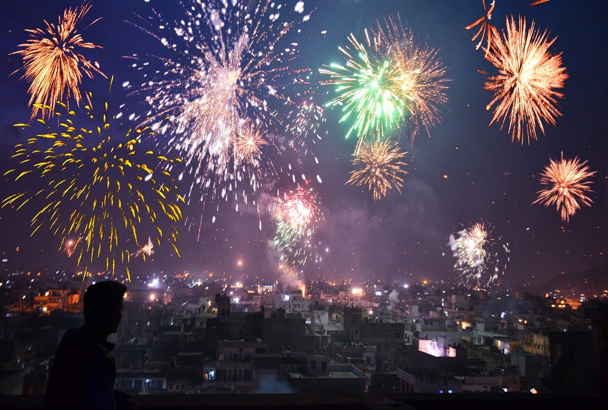 Makar sankranti celebrated as a diwali celebration in jaipur rajasthan
