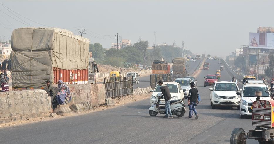 foot over bridge built on national highway 2