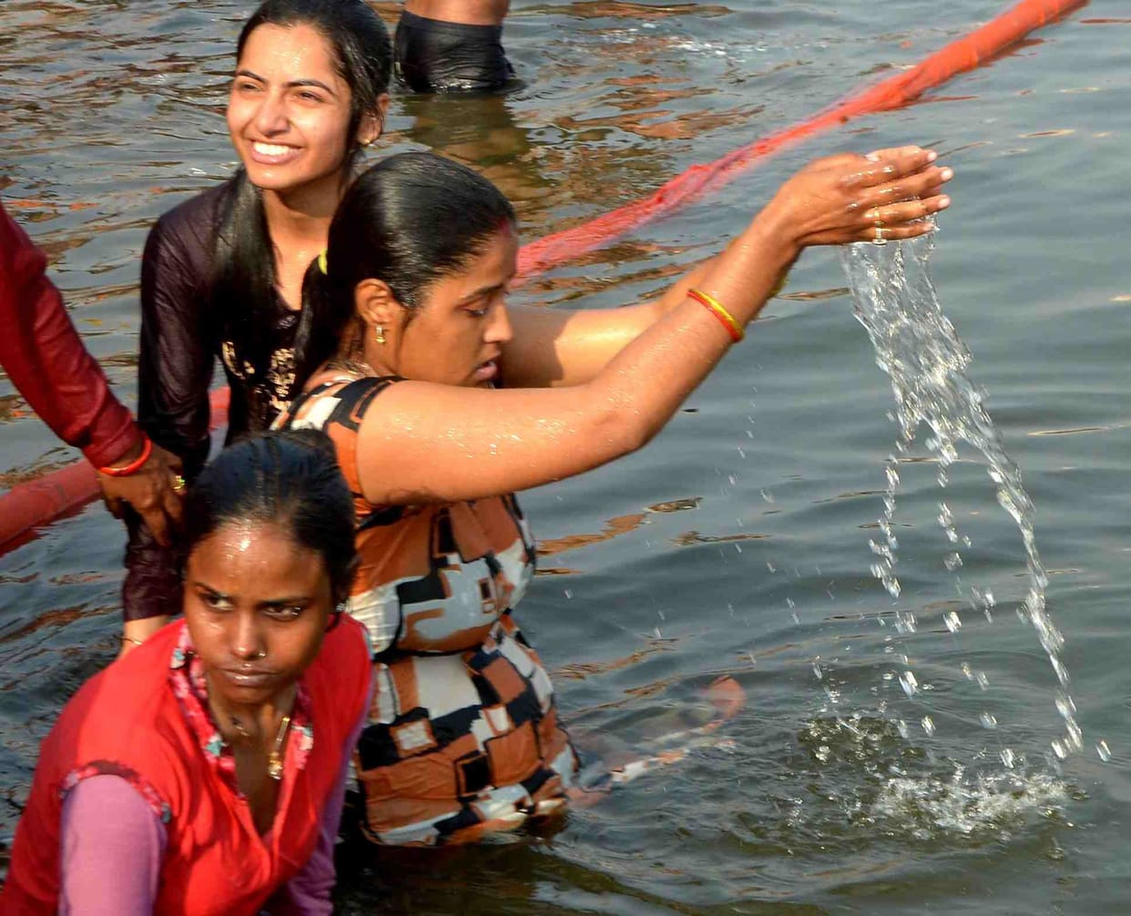 Makar sankranti celebration in varanasi ganga ghat