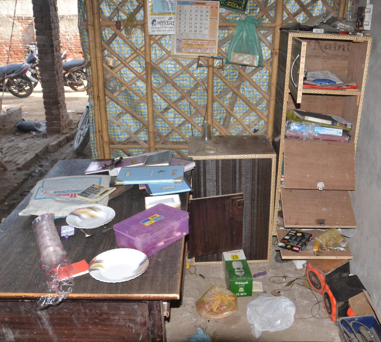 Smug in the scrap warehouse on Kameela Road