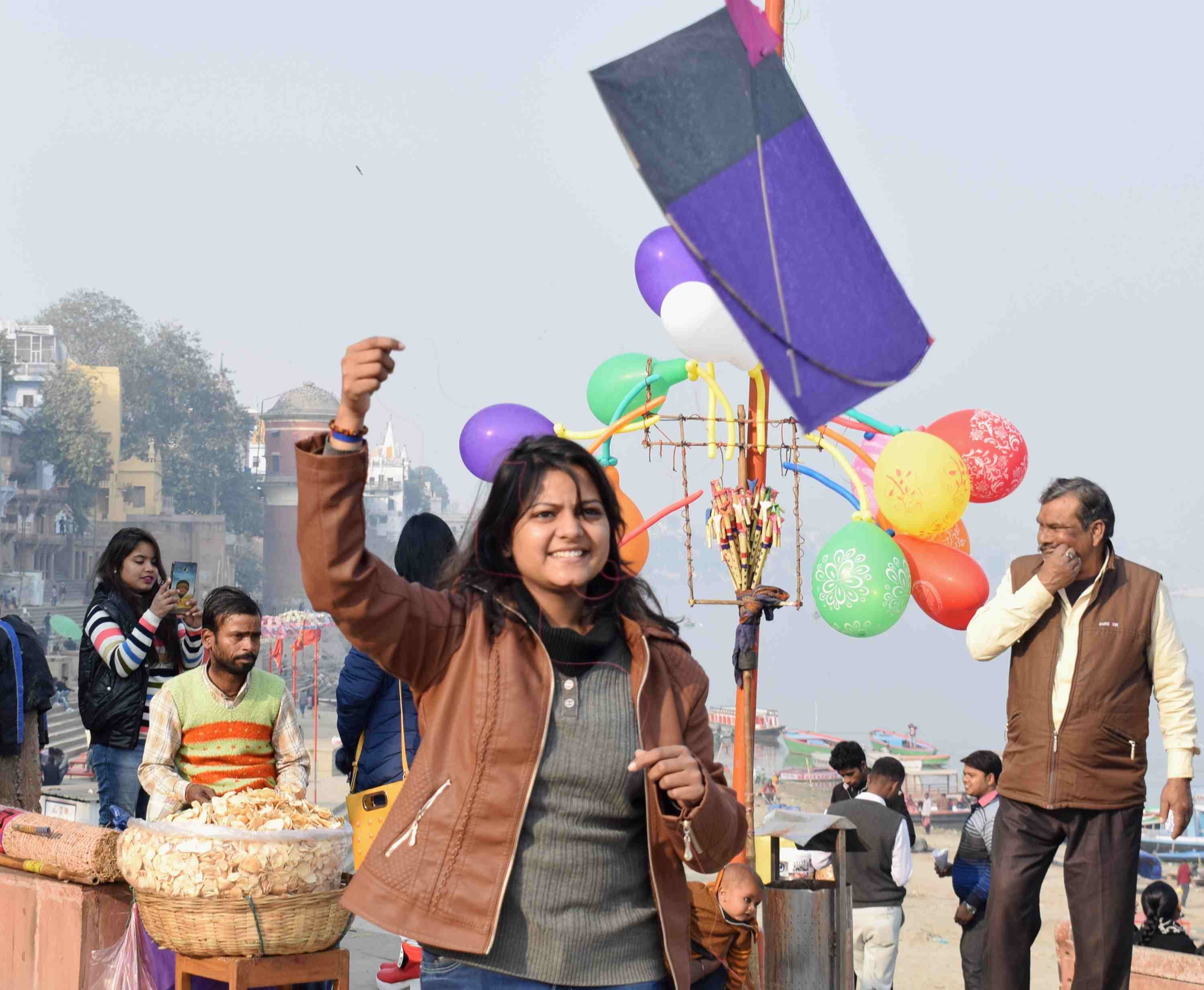 kites celebration in varanasi on the occasion of makar sankranti