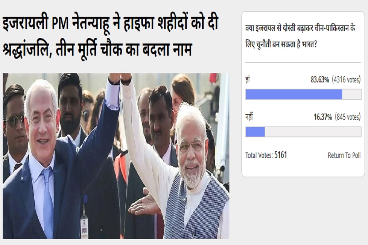 Amar Ujala Poll: India can challenge china pakistan after better ties with israel