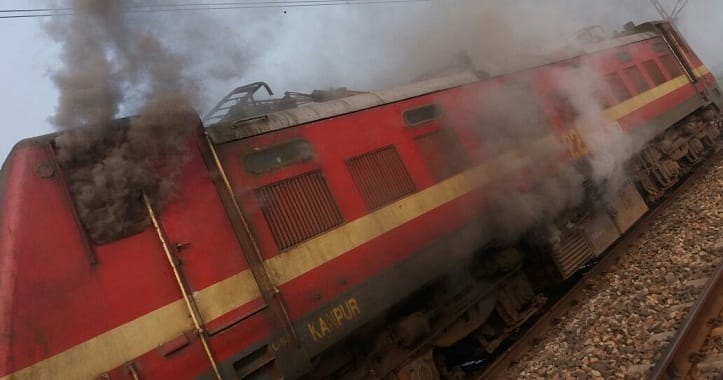 magadh express engine caught fire