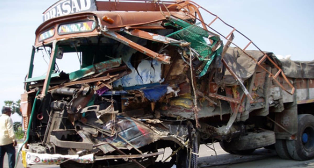 12 people died after speeding truck collided with an auto rickshaw
