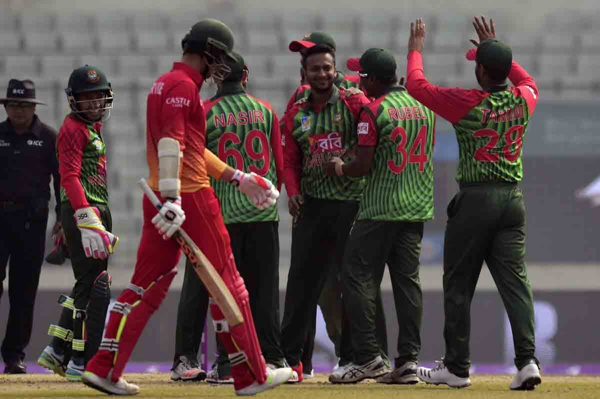 shakib al hasan and tamim iqbal brilliant performances gives an easy win to bangladesh over zimbabwe