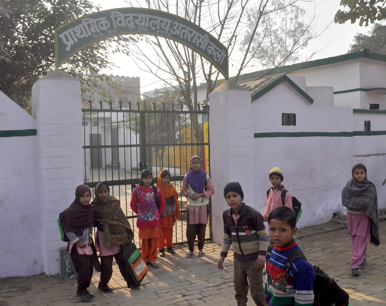 school opened after 13 days but the teacher absent
