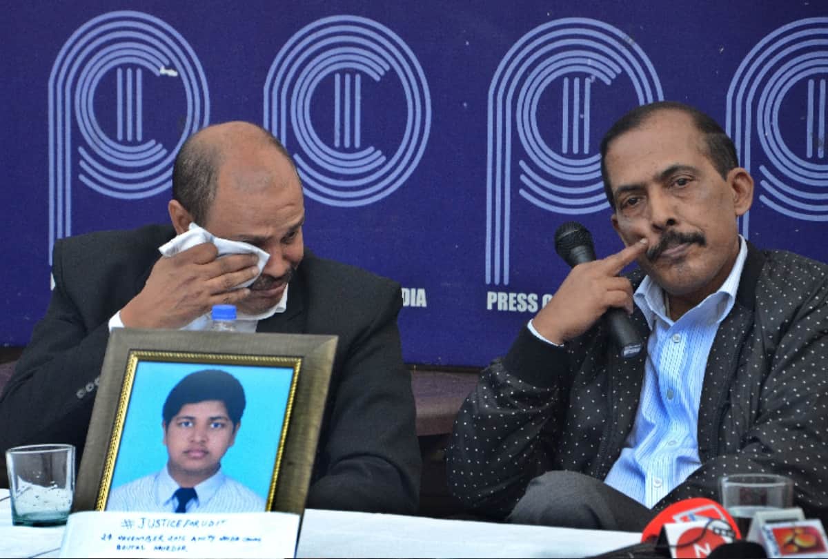 press conference of parents of dead students in amity university hostel