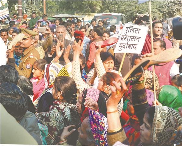 Women look helpless ahead of the administration