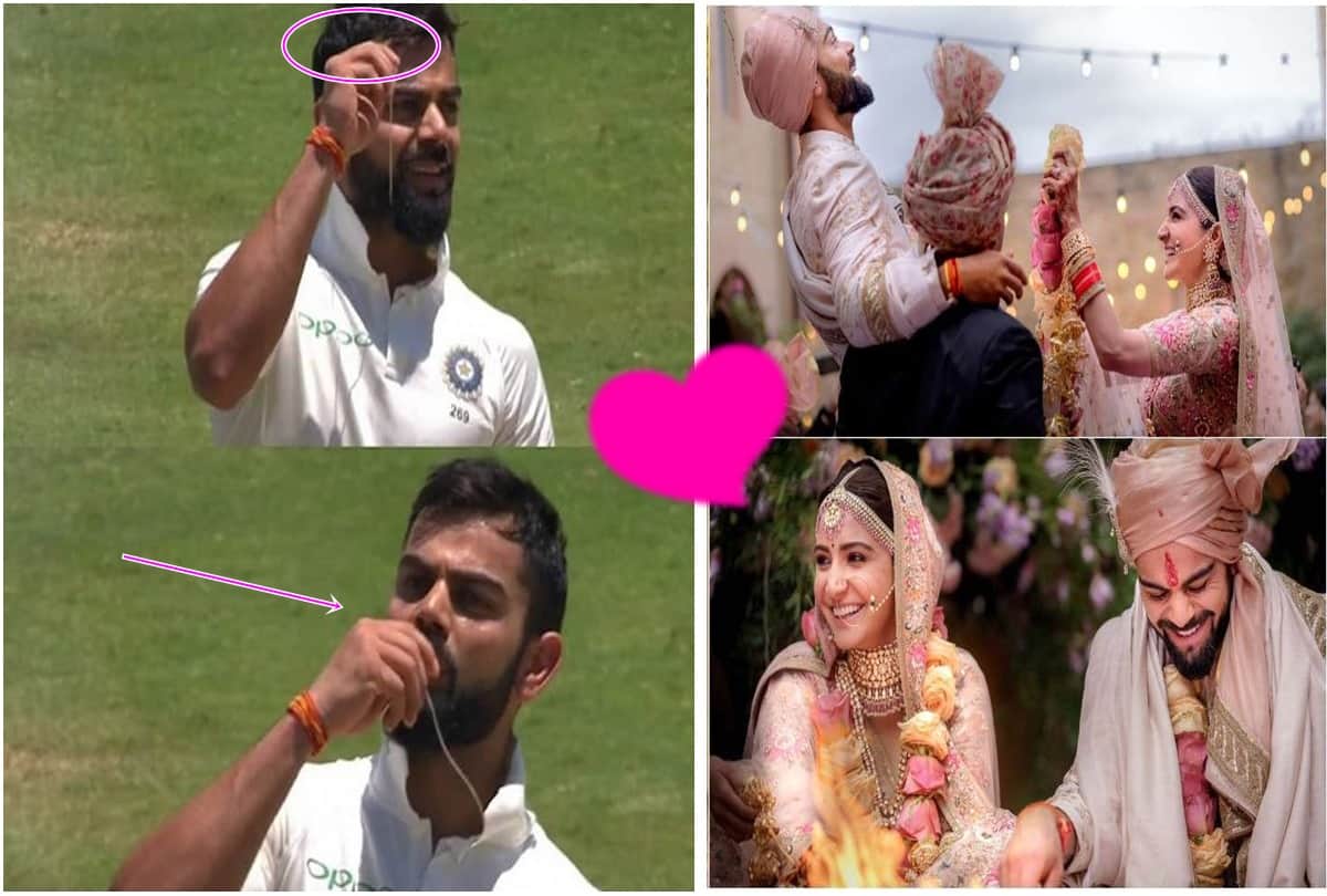 Virat Kohli dedicates his 150 runs to wife Anushka Sharma by kissing his wedding ring