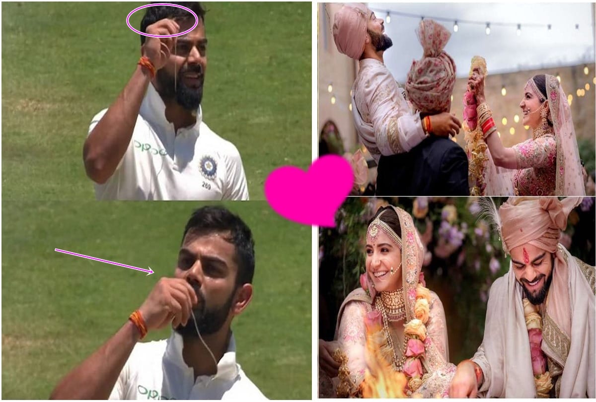 Virat Kohli dedicates his 150 runs to wife Anushka Sharma by kissing his wedding ring