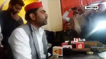 SAMAJWADI PARTY LEADER ATUL PRADHAN ADDRESSES CONFERENCE BEFORE SURRENDR IN MEERUT