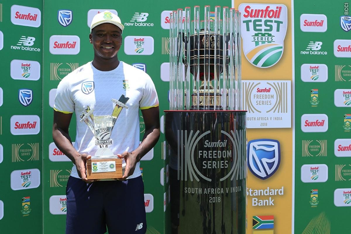 lungi ngidi takes six wickets against india in centurion test