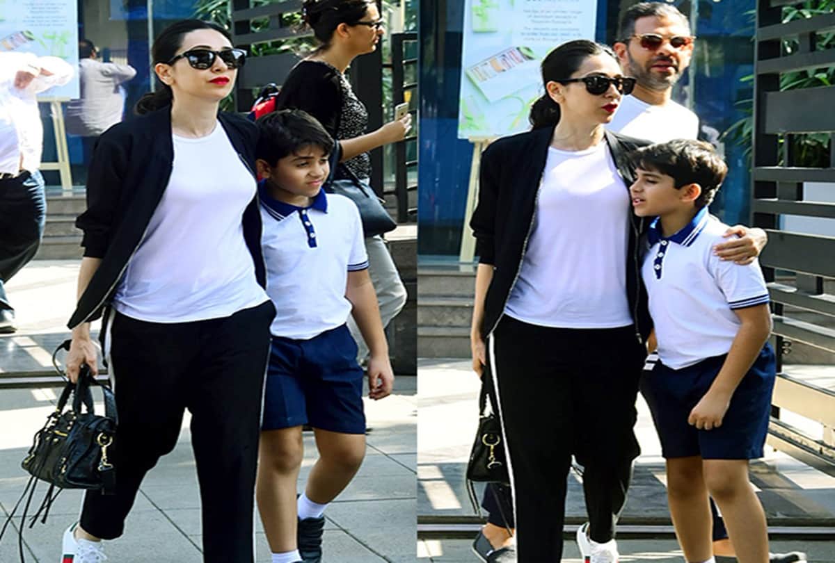 Karisma Kapoor takes son to meet her ex husband Sanjay Kapur