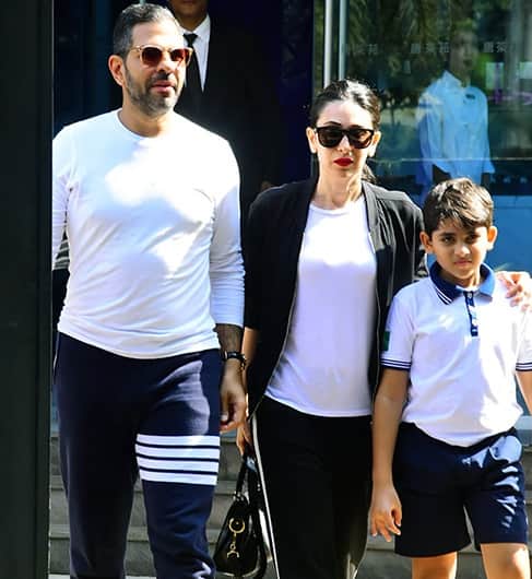 Karisma Kapoor takes son to meet her ex husband Sanjay Kapur