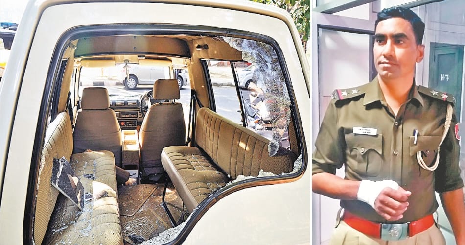attack on sho and chaunki in charge, chandigarh news