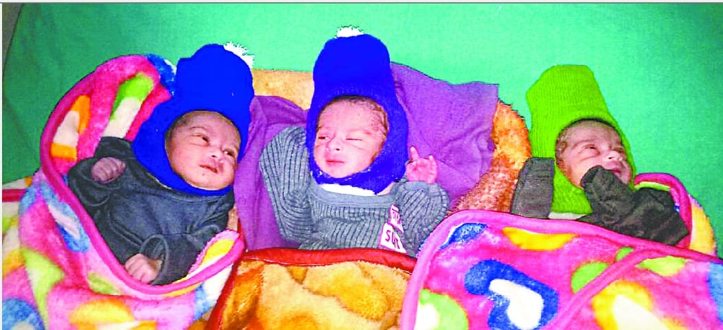 woman gave birth to three babies