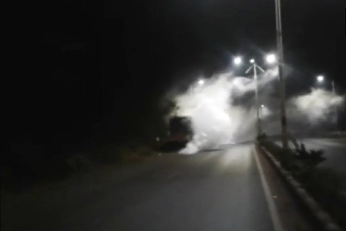 Pratapgarh: There was a stir due to leaking of tanker gas on the highway, traffic stopped for two km