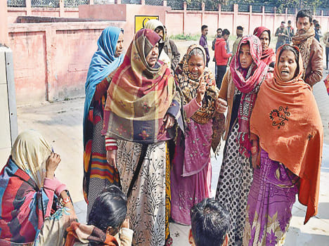The woman was hanged from the trap by killing