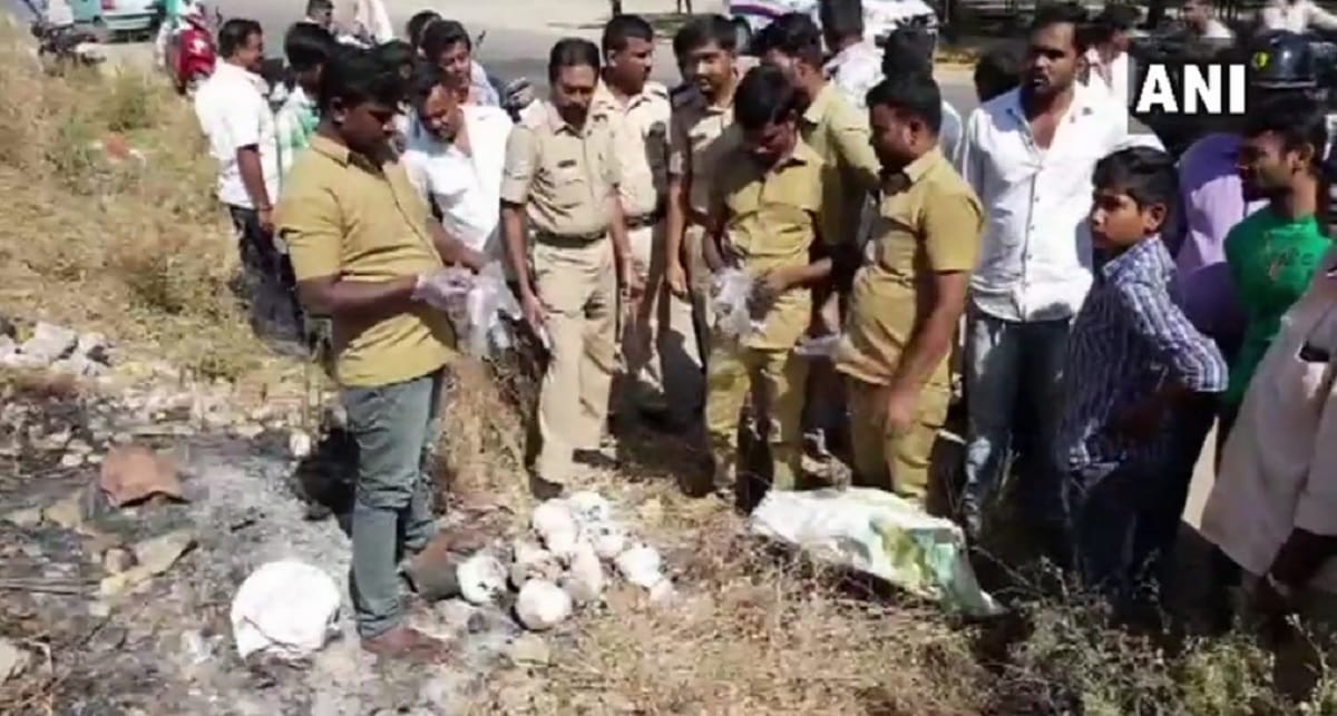 13 Human Skulls found on roadside in Vijayanagar Mysore police investigation underway