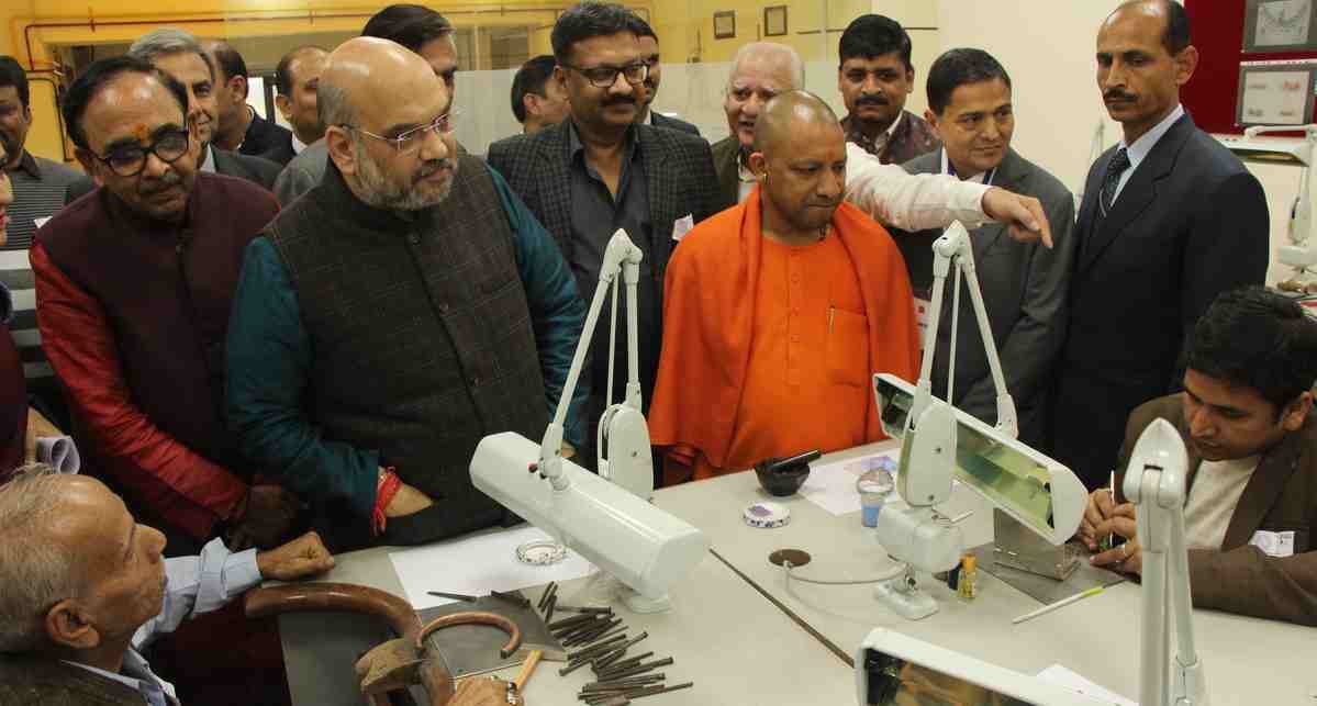 amit shah and cm yogi address yuva udghosh rally in varanasi