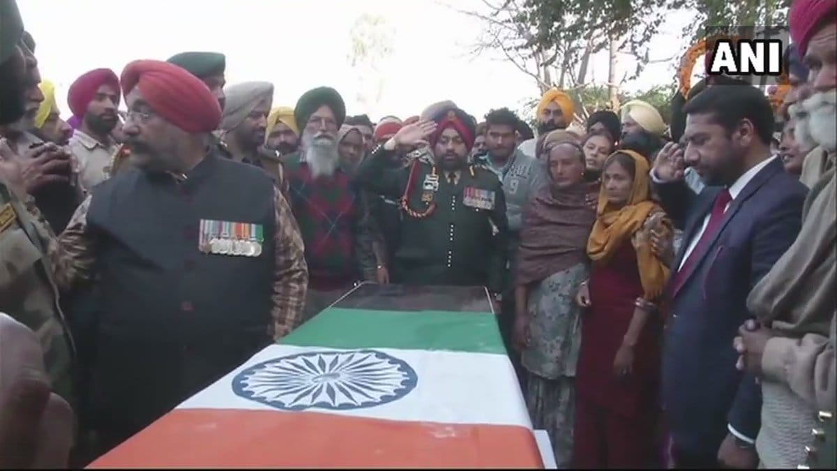 Last rites of 23-year-old Sepoy Mandeep Singh in Sangrur's Lehragaga